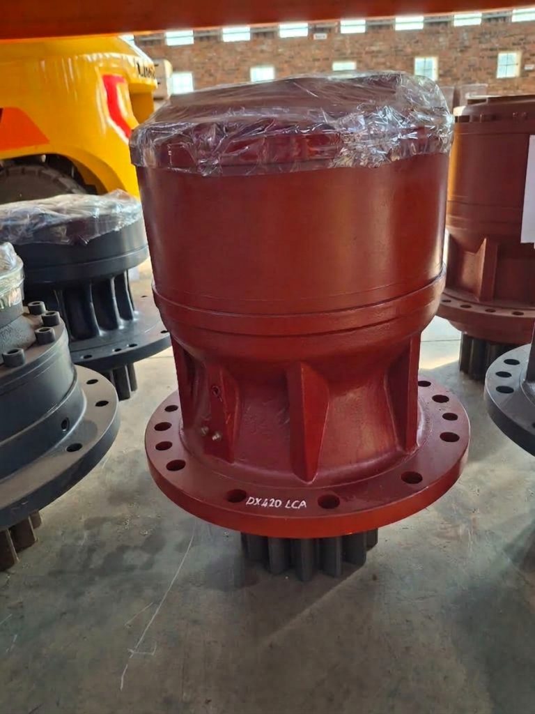 Red Doosan DX420 swing motor reduction assembly