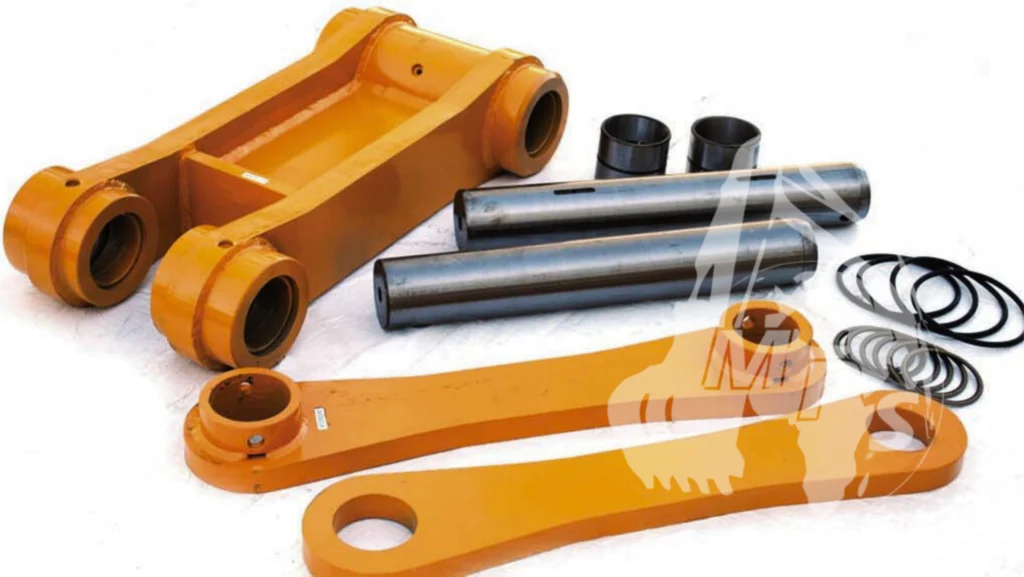 Excavator bucket linkage arms, pins, bushes and seals